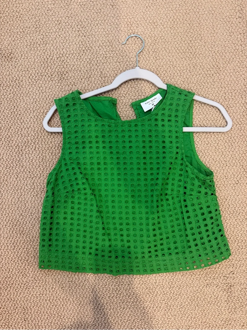 kate spade Green Eyelet Sleeveless Crop Top